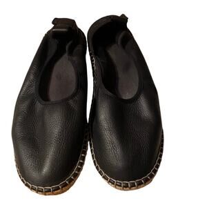 Cole Haan "Cloudfeel" Espadrille Women Loafer, Leather, Black, 8B, Boho, Slip-on